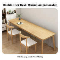 2 Pieces Long Two Person Desk Spacious Tabletop Solid Wood Computer Desk Firm Workstation Structure Writing Table Suitable for Remote Workers Professionals Home Study