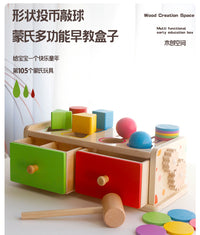 Montessori Early Learning Color Sorting Coin Box Shape Matching Blocks Educational Toy for Toddlers