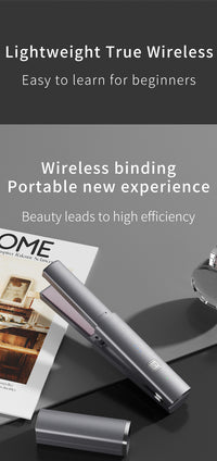 Cordless Straightening and Curling Iron with Negative Ions, Titanium Coating, 3 Heat Settings, Wet/Dry Use