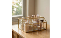 Storage Box with Compartments Open-Top Makeup Organizer with Compartments Small