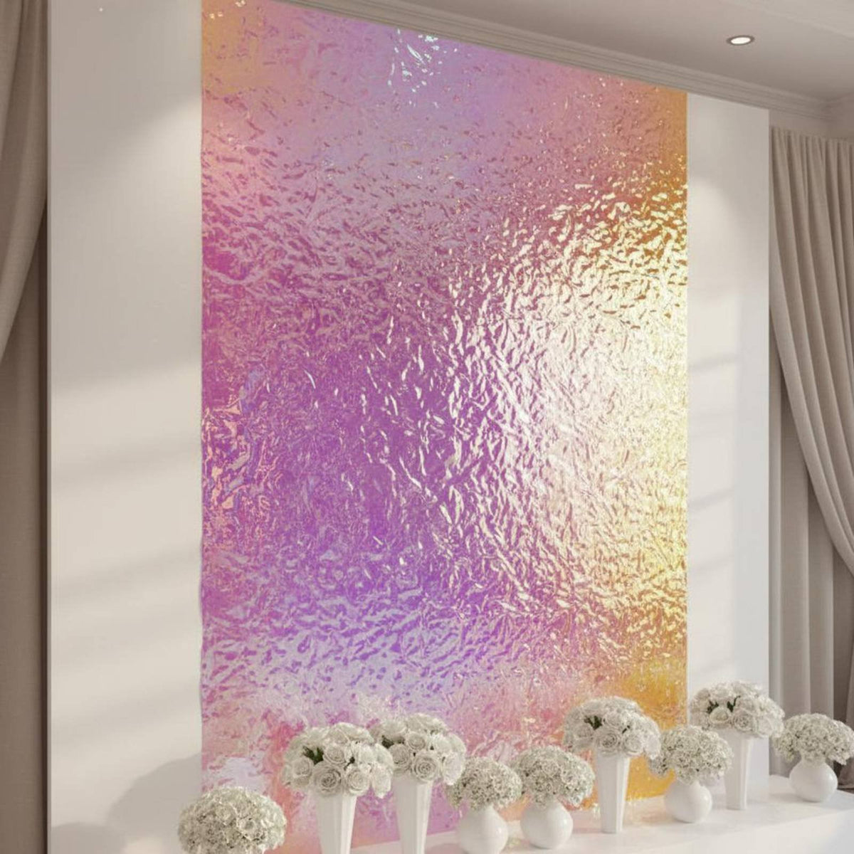 Water Wave Wall Sticker Easy to Install Self Mirror Film Corrugated Mirror Decal for DIY Enthusiasts, Storefront Display, Commercial Areas
