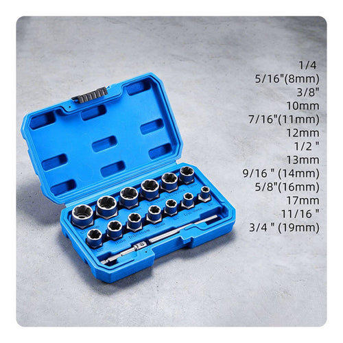 26 Pieces Damaged Bolt Extractor Set High Hardness Stripped Screw Remover Kit