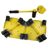 5-Piece Iron Triangular Furniture Mover with Swivel Casters Portable Heavy Item Moving Tool