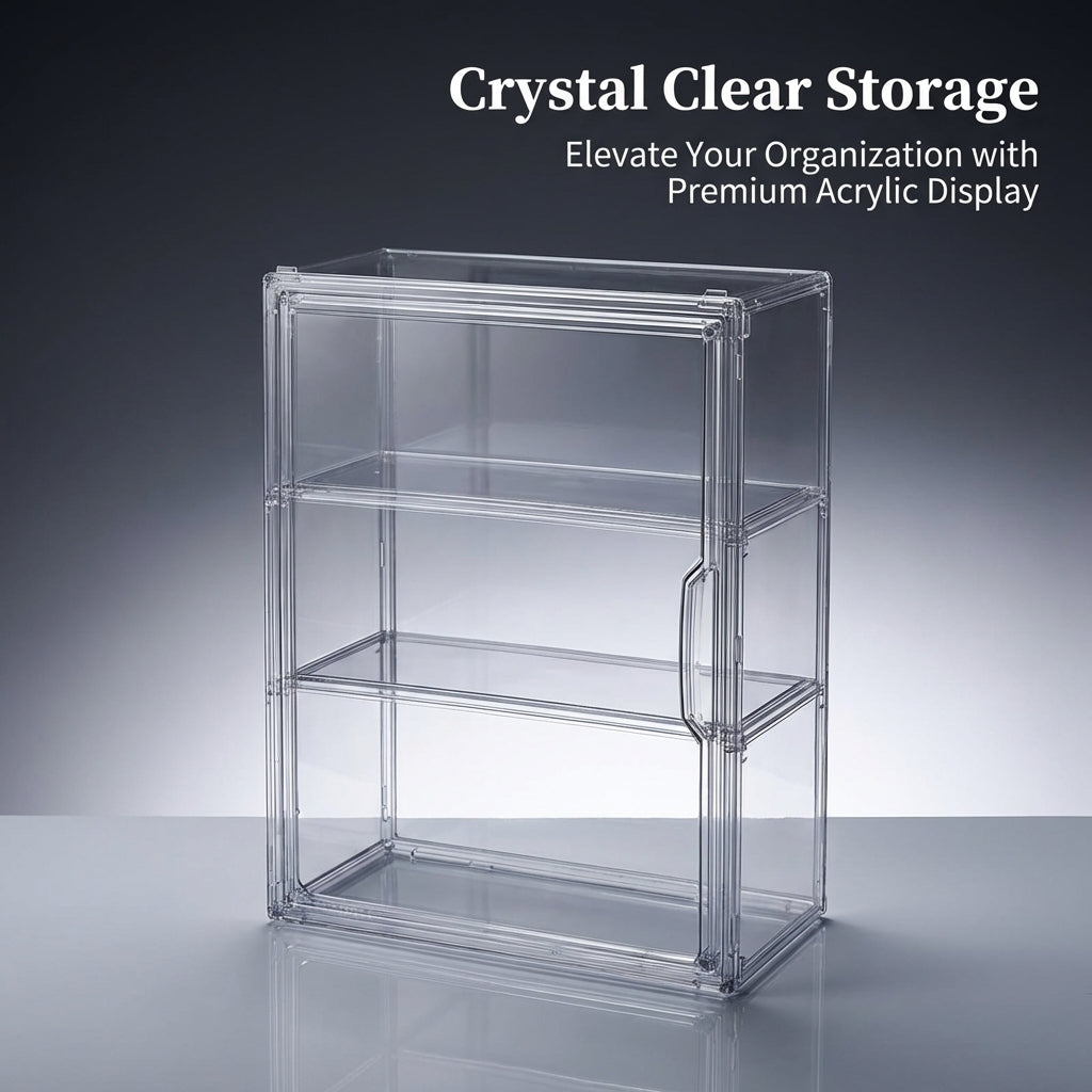 Display Cabinets with Clear Flip Lid, Shelf for Home Organization, Cases for Collectibles and Golf Ball Case