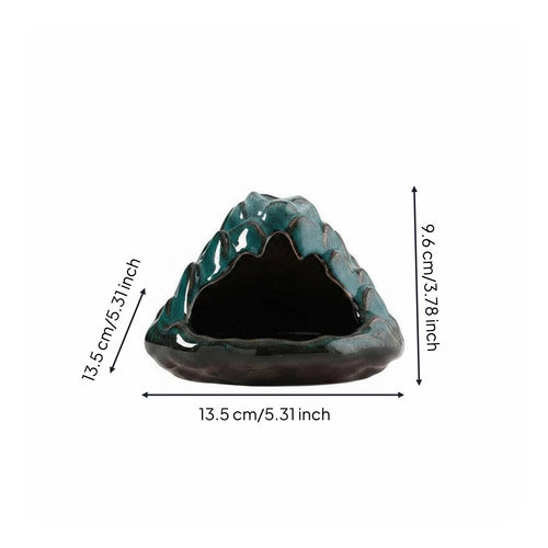 Ceramic Volcano Incense Burner Decorative Ceramic Smoke Fountain Zen for Indoor