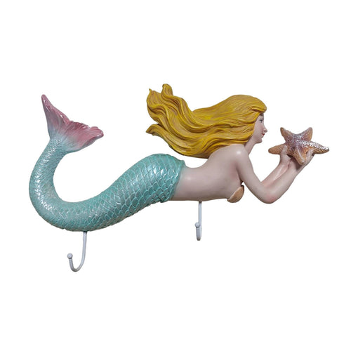 Mermaid Wall Hook Nautical Wall Hanger with Hooks Decorative for Decorators