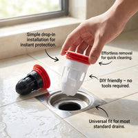 Silicone Drain Cover Odor for Shower, Floor Seal Stopper for Homeowners, TPR ABS Material Black Round Design