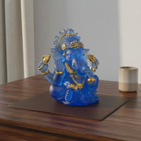 Resin Ganesha Ornament Translucent Ganesha Statue Gold Accents for Living Room