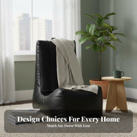 Single-Seater Lazy Sofa Vintage & look Cushiunitd Armchair Set Padded Seat with Footrest for Residents, Students, Bedroom