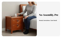 Nightstand with Drawers Large Storage Capacity 2-Drawer End Table Sturdy Frame