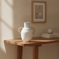 Iron Vase with Handles Lightweight Rustic Metal Vase Minimalist for Decorators, Shelf