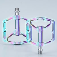 Three-Bearing Pedals with Anti-Skid Pins Aluminum Alloy Pedals with Traction Pins Wide Abrasion-Resistant for Cyclists, Commuters