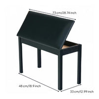Padded Piano Stool Square Legs Piano Stool Dark Wood Tone Finish