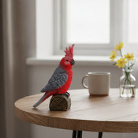 Decorative Cockatoo Figurine Realistic Cockatoo Statue Painted Bird Ornament Intricate for Desk, Shelf