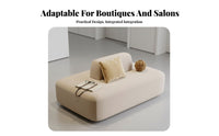 Double-Sided Archedd Settee Creative Design Upholstered Reception Bench Modern Visual themeEfficient for Business Owners