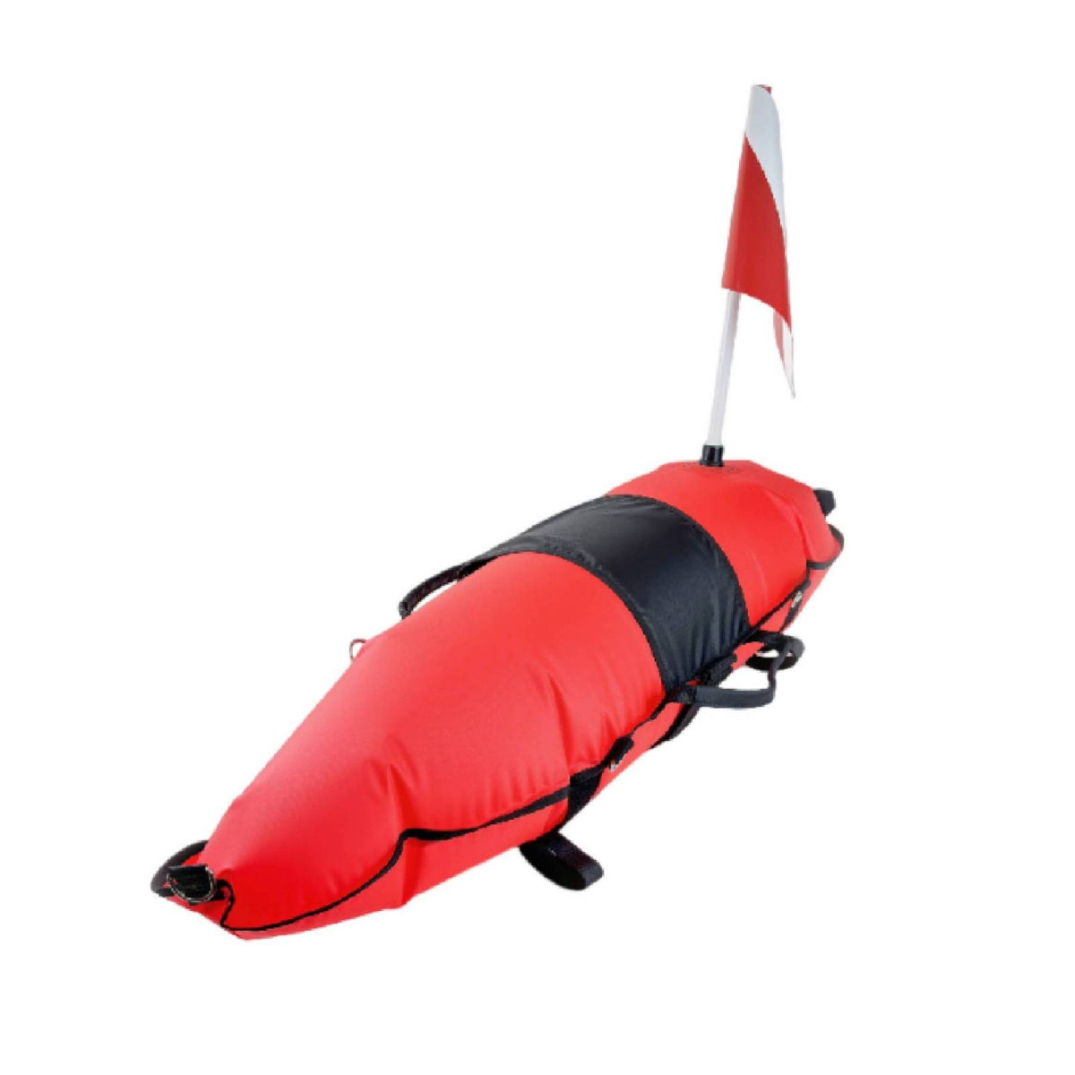 High-Visibility Inflatable Buoy with Flag Streamlined Dive Buoy with Flag Bright Inflatable Marker Buoy Reflective for Divers, Snorkelers, Spearfishers, Snorkeling, Open-Water
