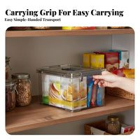 Clear Tote with Handle Portable Lidded Clear container Stackable for Parents, Families