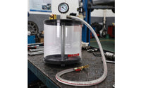 Graduated Oil Collection Cup with Pressure Gauge Transparent Pneumatic Oil Extractor Cup for Auto Technicians, Mechanics, Workshops