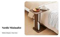 double-shelf End Table Movable with casters 2-Tier End Table Nordic Design