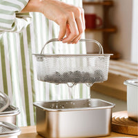 Mesh Draining Basket Rustproof Strainer Basket with Feet Stackable Colander with Feet for Chefs