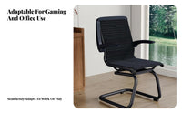 Cantilever Game Chair C-Shaped Base Indoor Seating Breathable Ergonomic Design for Mahjong Players, Offsite Workers