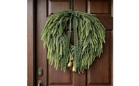 Bell Wreath Fade-Resistant Holiday Decor Full Branches for Entryway