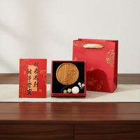 Sandalwood Comb Mirror Set Chinese Design Carved Wooden Comb Gift Box Included