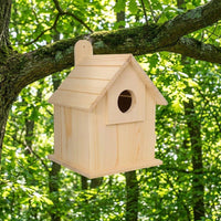 Wooden Birdhouse Nest Box with Perch, Solid Wood Birdhouse for Garden, Outdoor Bird Nest for Universal Bird Species, Fir Wood Set, No Wheels
