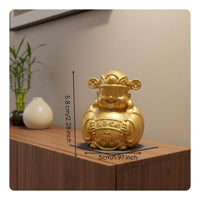 Chinese God of Wealth Statue Auspicious Gift Treasure Basin Deity Figure