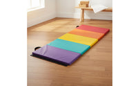 Folding Gymnastics Mat Anti-Tear Foldable Exercise Mat Handles Exercise Equipment for Beginners, Kids