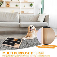 Wooden Dog Scratching Board with Hidden Pull-Out Snack Box