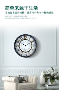 12寸复古钟表挂钟爆款挂墙时尚创意时钟客厅钟欧式创意wall clock