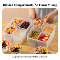 4-Compartment Food container Transparent Design Multi-Compartment Serving Box