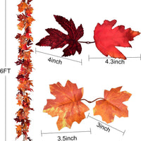 Artificial Maple Vine Autumn Thanksgiving Harvest Decoration for Photography Backdrop Wall Hanging
