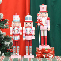 38cm European Macaron Cake Head Nutcracker Wooden Ornament Christmas Decoration