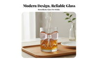 Heat-Resistant Pink Glass Cup Design Knot Glass Tumbler Crystal Clear for Women, Gift Givers, Everyday Use, Afternoon Tea, Cafes