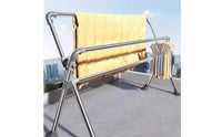 Adjustable Clothes Drying Rack Heavy Duty Foldable Clothes Drying Rack Compact Free-Standing Laundry Airer Outdoor for Balcony