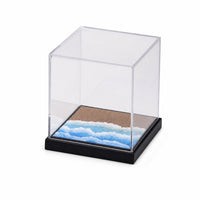Transparent Miniature Display Base with Acrylic Cover Dustproof Diorama Display Case with Dust Cover Square Showcase Compact for Collectors, Hobbyists, Desk, Shelf, Office