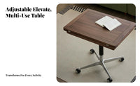 Transformable elevatingTop Table Multi-Functional Living Room Furniture Adjustable Height Movable with Casters for Students