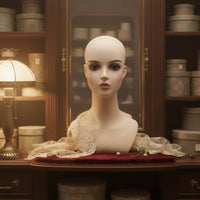 Mannequin Head with Shoulders Realistic Hair Head with Shoulders for Hairstylists, Home Styling