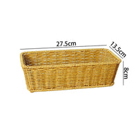 Desktop Basket Imitation Rattan Rectangular Woven Basket PP Plastic