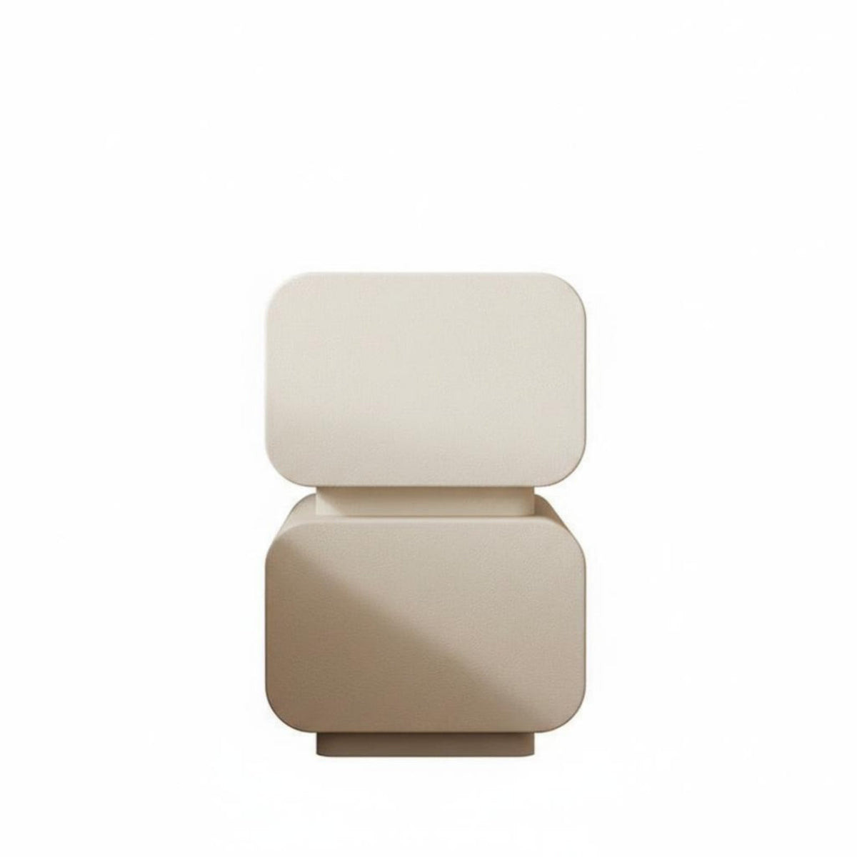 Wavy Front Nightstand With Storage Drawer Bedroom Furniture Open Shelf for Study