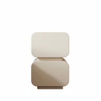 Wavy Front Nightstand With Storage Drawer Bedroom Furniture Open Shelf for Study