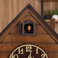 Wooden Cuckoo Clock Solid Wood Chime Clock Light Sensor for Children