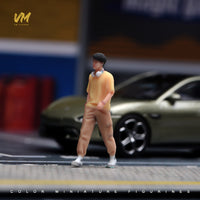VM 1/64黄短袖插兜男生微缩人偶 微缩场景3D打印彩色手办摆件
