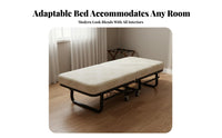 Folding Foldable Bed with Mattress Space-Saving Design Foldable Bed with Mattress Portable Single Sleeper for Grown-Ups, Guests, Dorm Room, Hotel