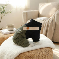 Dog Jumpsuit and Four Leg Dog Suit with Ribbed Texture, Fasteners Closure Crew Neck Dog Overalls, Casual Style Overalls for All Seasons Comfort