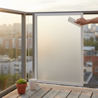 Self-Adhesive Frosted Privacy Window Film for Bathroom and Balcony, Light Transmitting Opaque Glass Sticker