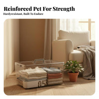 Clear Lidded Tote ample Large Capacity Clear Latching Box See-Through for Closet