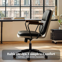 Castered rotating Chair Ergonomic Design Upholstered Rolling Chair Adjustable Height Easy Assembly for Students, Adults, Bedroom